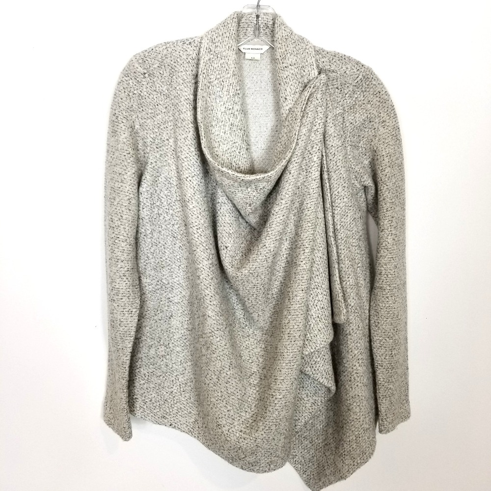Club Monaco Fernie Wrap Cardigan Jacket Women Sz S‎ Gray Wool Blend